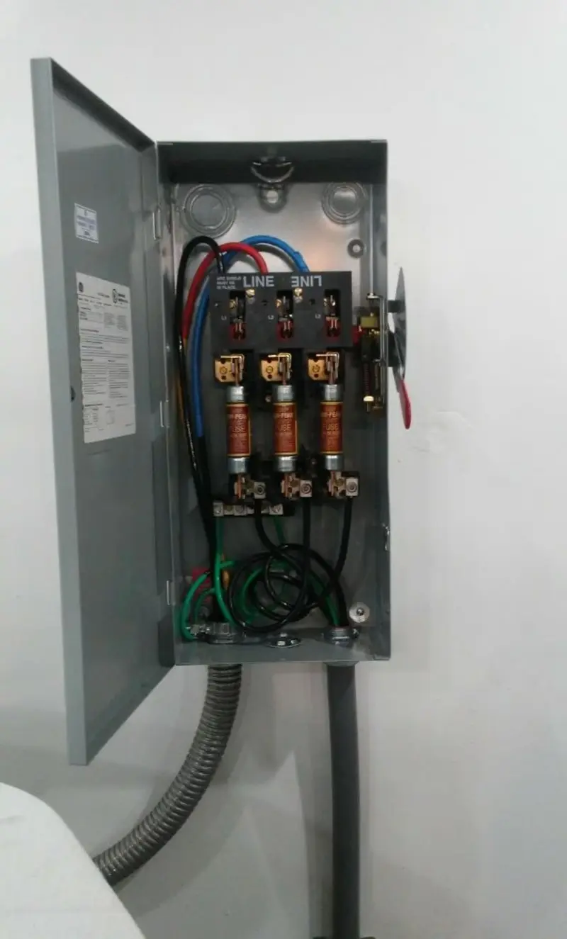 Three-phase disconnect switch installed for Electrical Wiring & Rewiring in Paola