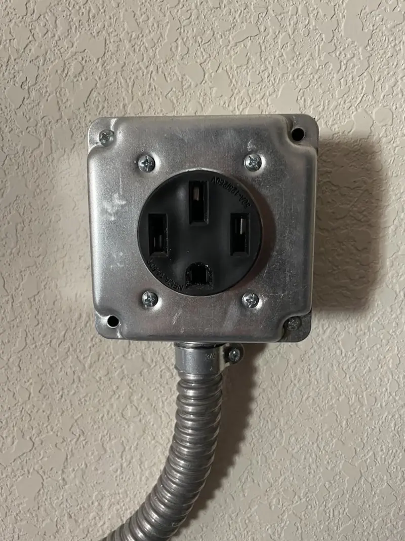 NEMA 14-50 outlet installed for Smart Home Electrical in Paola